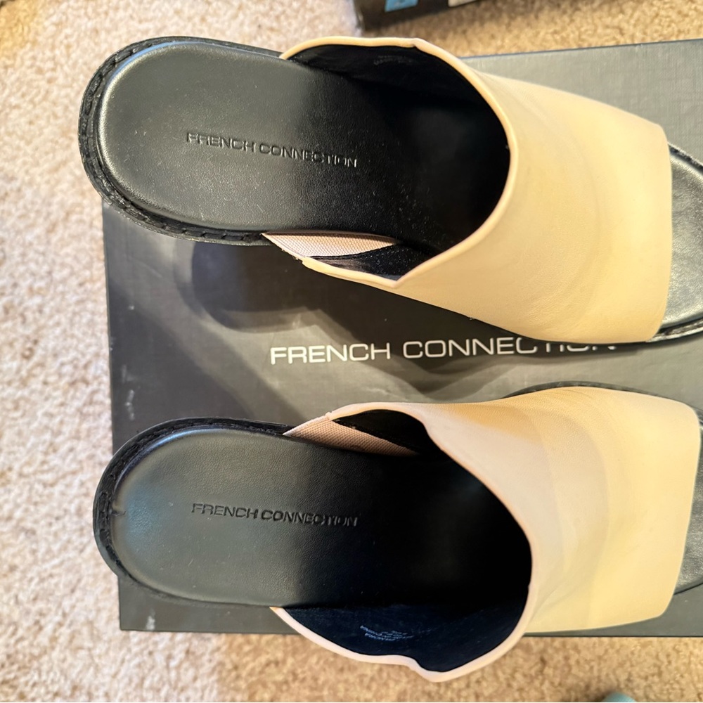 French Connection Women's Tan Slide wedge